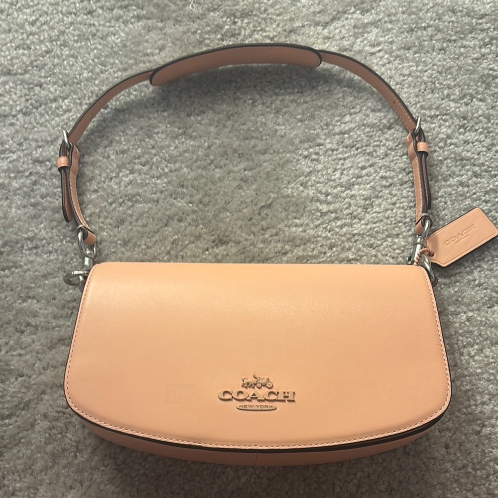 Coach Peach Leather Shoulder Bag